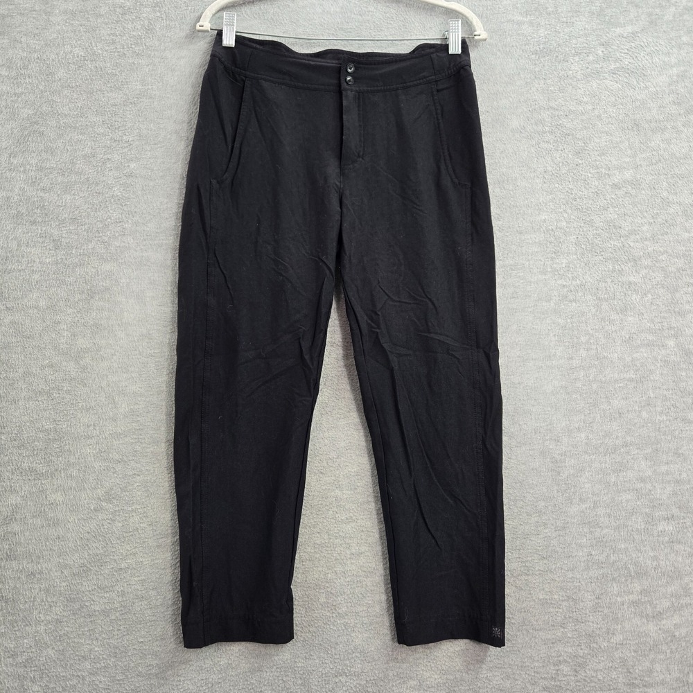 Royal Robbins Women Pants 8 Black Cropped‎ Straight Nylon Spandex 23 in Inseam